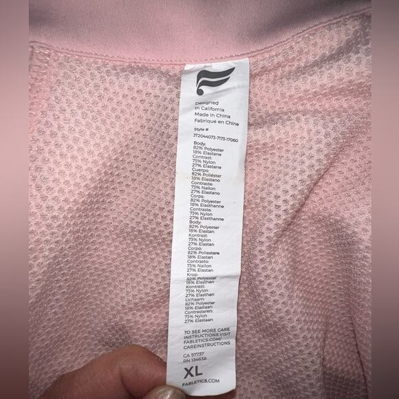 Fabletics trinity performance jacket pink zip up pockets thumb holes size XL - Picture 8 of 13